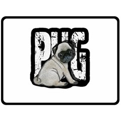 Pug Fleece Blanket (Large) 