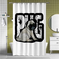 Pug Shower Curtain 48  x 72  (Small) 