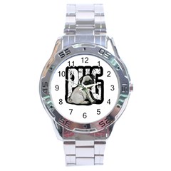 Pug Stainless Steel Analogue Watch by Valentinaart