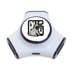 Pug 3-port Usb Hub by Valentinaart