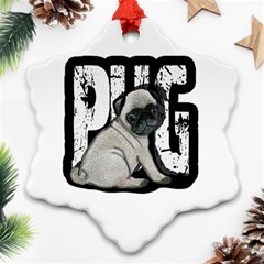 Pug Snowflake Ornament (Two Sides)