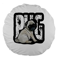 Pug Large 18  Premium Round Cushions