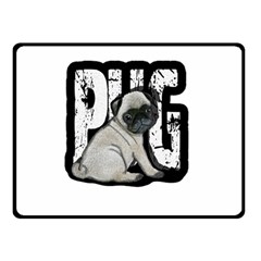 Pug Double Sided Fleece Blanket (small)  by Valentinaart