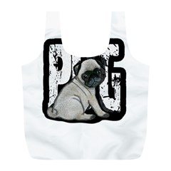 Pug Full Print Recycle Bags (l)  by Valentinaart