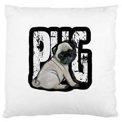 Pug Large Flano Cushion Case (Two Sides)