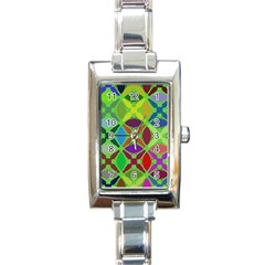 Abstract Pattern Background Design Rectangle Italian Charm Watch by Nexatart