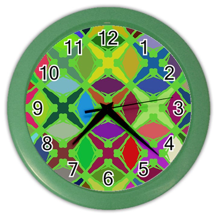 Abstract Pattern Background Design Color Wall Clocks