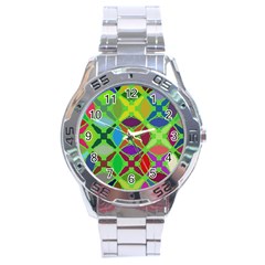 Abstract Pattern Background Design Stainless Steel Analogue Watch by Nexatart