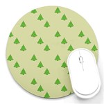 Christmas Wrapping Paper Pattern Round Mousepads Front