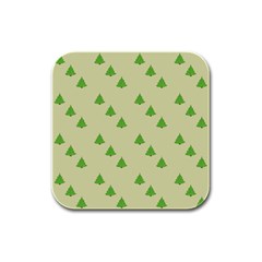 Christmas Wrapping Paper Pattern Rubber Square Coaster (4 pack) 