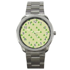 Christmas Wrapping Paper Pattern Sport Metal Watch