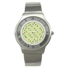 Christmas Wrapping Paper Pattern Stainless Steel Watch