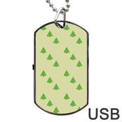 Christmas Wrapping Paper Pattern Dog Tag USB Flash (Two Sides)