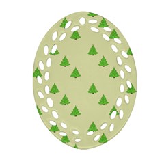 Christmas Wrapping Paper Pattern Ornament (Oval Filigree)