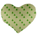 Christmas Wrapping Paper Pattern Large 19  Premium Flano Heart Shape Cushions Back