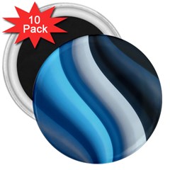 Abstract Pattern Lines Wave 3  Magnets (10 Pack)  by Nexatart