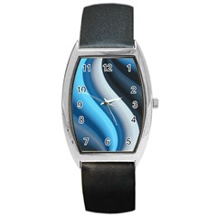 Abstract Pattern Lines Wave Barrel Style Metal Watch