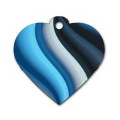 Abstract Pattern Lines Wave Dog Tag Heart (Two Sides)