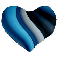 Abstract Pattern Lines Wave Large 19  Premium Heart Shape Cushions