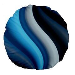 Abstract Pattern Lines Wave Large 18  Premium Flano Round Cushions