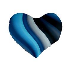 Abstract Pattern Lines Wave Standard 16  Premium Flano Heart Shape Cushions