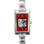 Pug Rectangle Italian Charm Watch Front