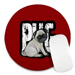 Pug Round Mousepads by Valentinaart