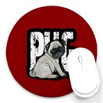 Pug Round Mousepads Front