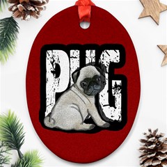 Pug Ornament (oval) by Valentinaart