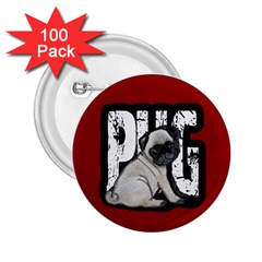 Pug 2 25  Buttons (100 Pack)  by Valentinaart