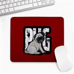 Pug Large Mousepads by Valentinaart