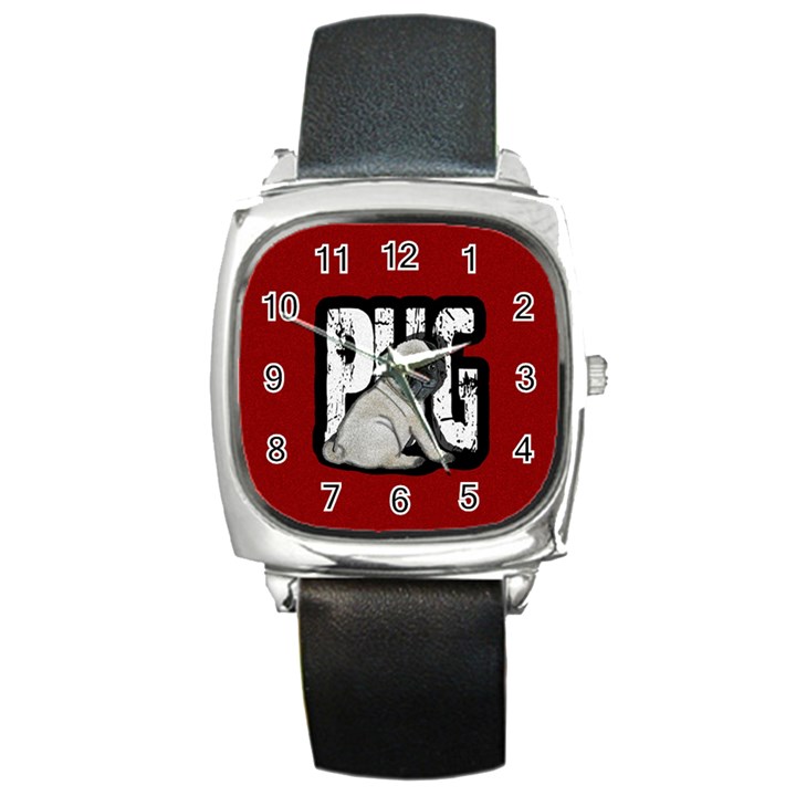 Pug Square Metal Watch