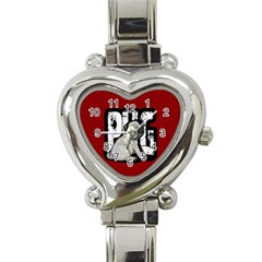 Pug Heart Italian Charm Watch by Valentinaart