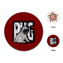 Pug Playing Cards (round)  by Valentinaart