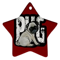 Pug Star Ornament (two Sides) by Valentinaart