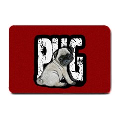 Pug Small Doormat  by Valentinaart