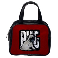 Pug Classic Handbags (one Side) by Valentinaart