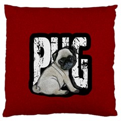 Pug Large Flano Cushion Case (one Side) by Valentinaart