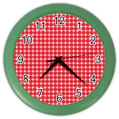 Pattern Diamonds Box Red Color Wall Clocks by Nexatart