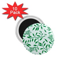 Leaves Foliage Green Wallpaper 1 75  Magnets (10 Pack)  by Nexatart