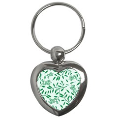 Leaves Foliage Green Wallpaper Key Chains (heart)  by Nexatart