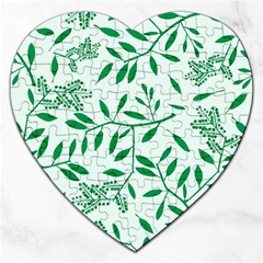 Leaves Foliage Green Wallpaper Jigsaw Puzzle (heart) by Nexatart