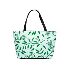 Leaves Foliage Green Wallpaper Shoulder Handbags by Nexatart