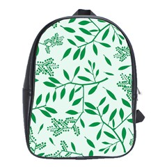 Leaves Foliage Green Wallpaper School Bags(large)  by Nexatart