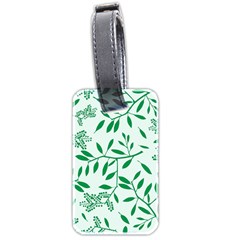 Leaves Foliage Green Wallpaper Luggage Tags (two Sides) by Nexatart