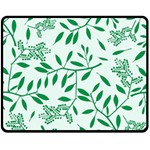 Leaves Foliage Green Wallpaper Double Sided Fleece Blanket (Medium)  58.8 x47.4  Blanket Back