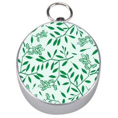 Leaves Foliage Green Wallpaper Silver Compasses by Nexatart