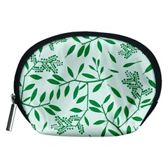 Leaves Foliage Green Wallpaper Accessory Pouches (medium)  by Nexatart