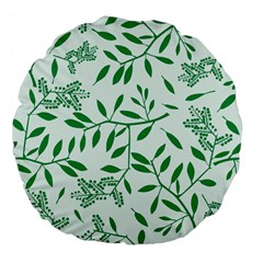 Leaves Foliage Green Wallpaper Large 18  Premium Flano Round Cushions by Nexatart