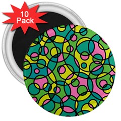 Circle Background Background Texture 3  Magnets (10 Pack)  by Nexatart